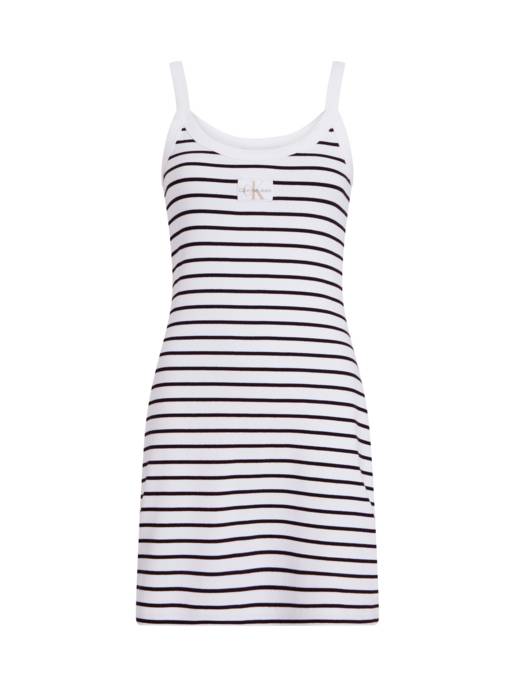 CALVIN KLEIN JEANS WOVEN LABEL RIB TANK DRESS