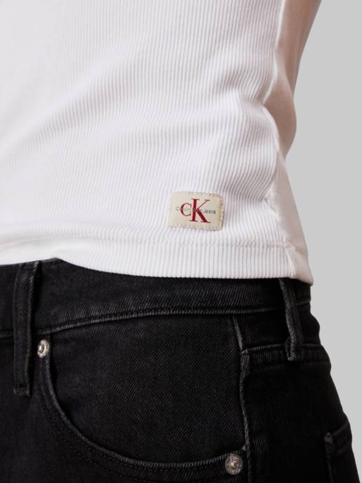 CALVIN KLEIN JEANS WOVEN LABEL TANK TOP