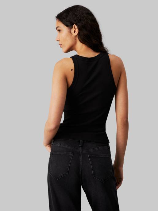 CALVIN KLEIN JEANS WOVEN LABEL TANK TOP