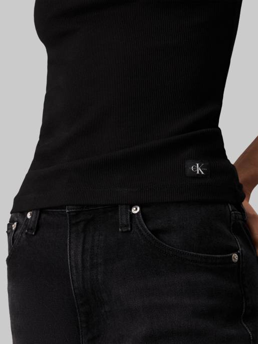 CALVIN KLEIN JEANS WOVEN LABEL TANK TOP