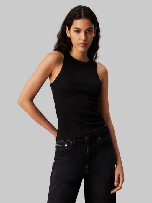 CALVIN KLEIN JEANS WOVEN LABEL TANK TOP