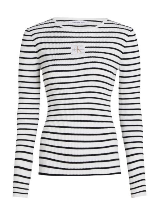 CALVIN KLEIN JEANS WOVEN LABEL TIGHT SWEATER