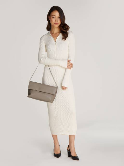 CALVIN KLEIN LINEAR SHOULDER BAG_SM PEBBLE