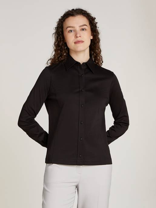 CALVIN KLEIN MERCERIZED COTTON SHIRT TOP