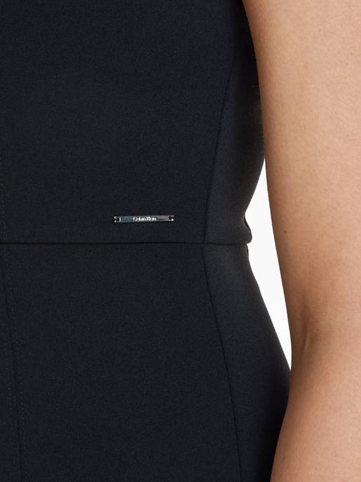 CALVIN KLEIN SCUBA CREPE SS CUT OUT DRESS