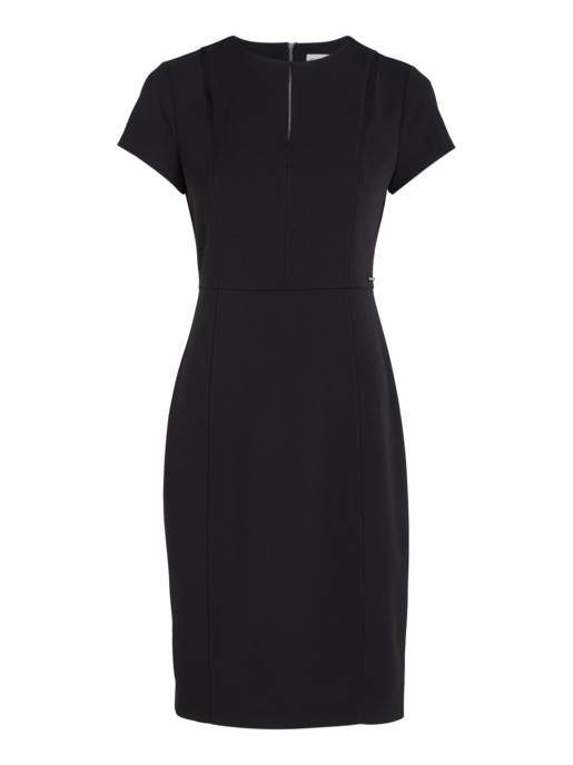 CALVIN KLEIN SCUBA CREPE SS CUT OUT DRESS