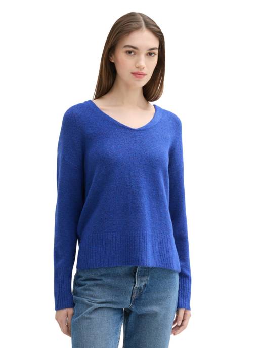 DENIM Tom Tailor Cozy V-neck Pullover