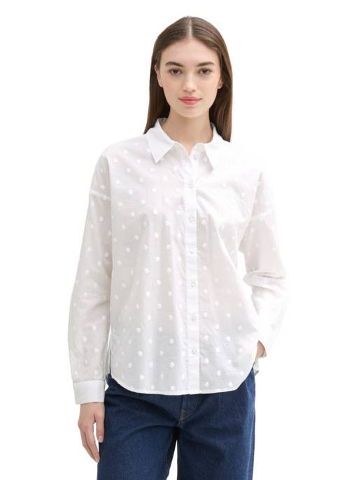 DENIM Tom Tailor Dot Structure Blouse