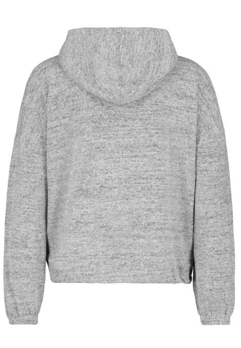 Eight2Nine DOB Strick Langarm Shirt, Kapuzemit String, Reißverschluss Am Ausschnitt,Raffung Am Saum Mit String, Kängurutasche