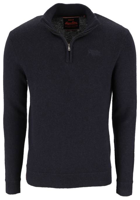 SUPERDRY Essential Strickpullover mit halbem Zipper