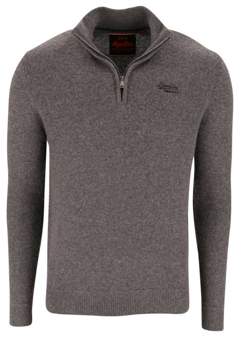 SUPERDRY Essential Strickpullover mit halbem Zipper