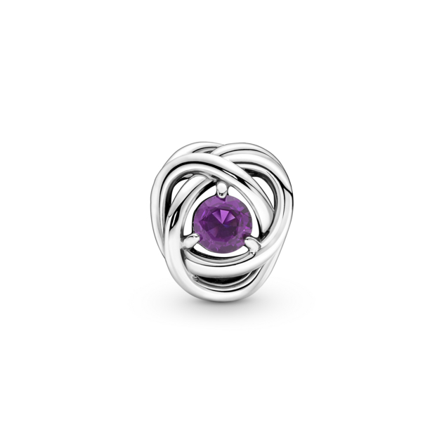 PANDORA Februar Geburtsstein Violetter Ewigkeitskreis Charm