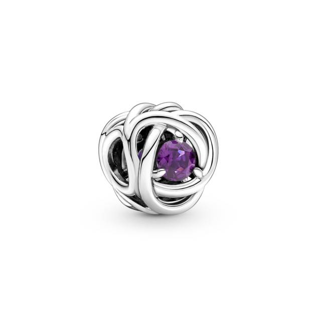 PANDORA Februar Geburtsstein Violetter Ewigkeitskreis Charm