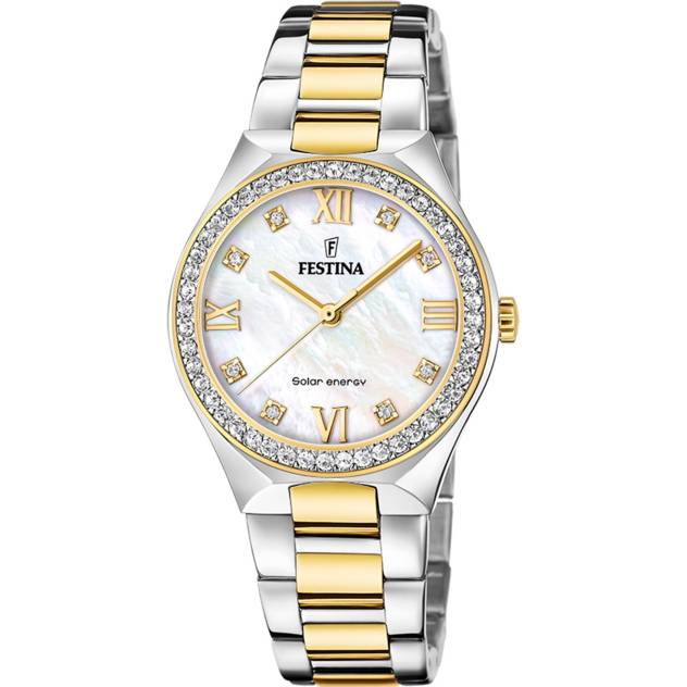 FESTINA Festina Damen Solar Energy F20659/1 Creme Edelstahl