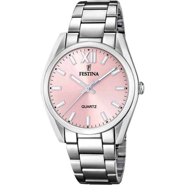 FESTINA Festina Damen Uhr Boyfriend Alegria F20622/2 Rosa, Edelstahl Armband