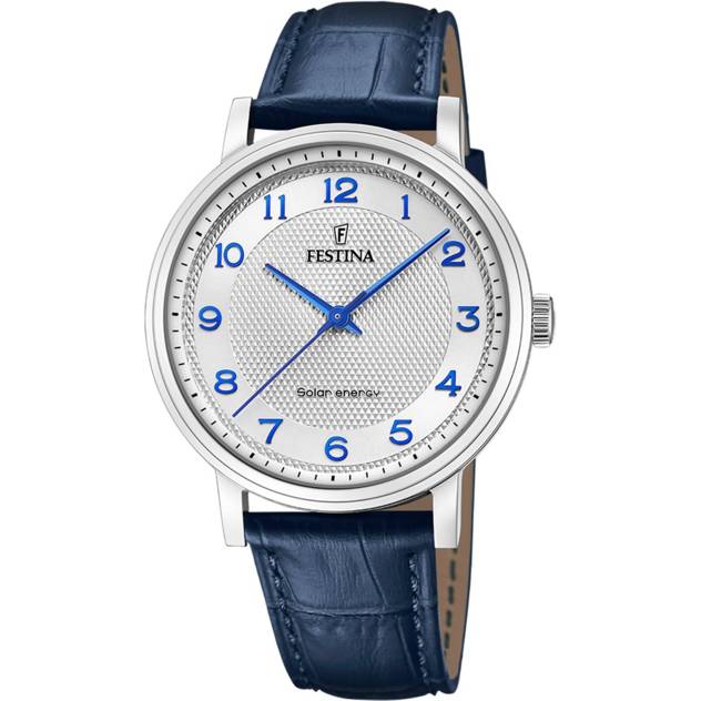 FESTINA Festina Herren Solar Energy F20660/1 Silber Leder