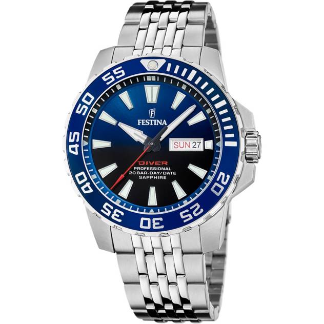 FESTINA Festina Herren Uhr F20662/1 Blau Silikon Armband
