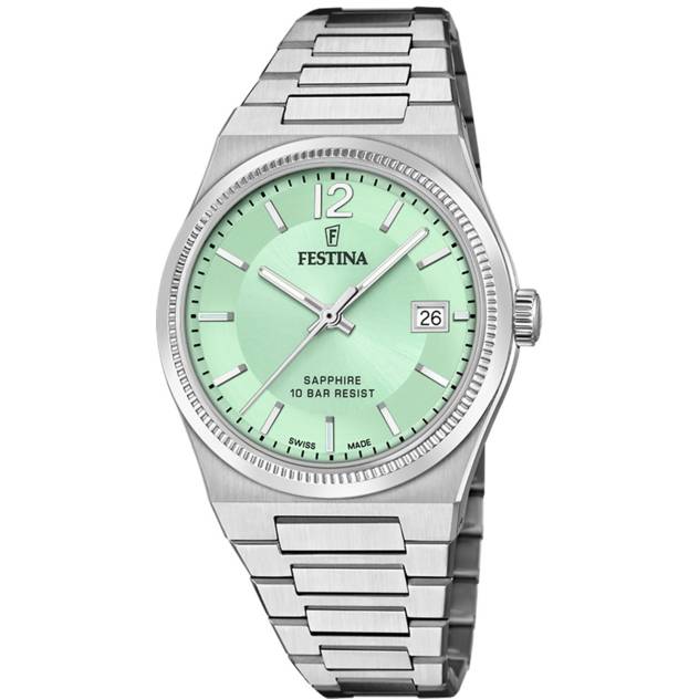 FESTINA Festina Swiss Damen Uhr Swiss Made F20035/1 Beige Edelstahl Armband