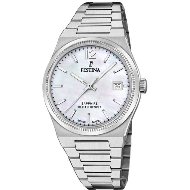 FESTINA Festina Swiss Damen Uhr Swiss Made F20035/2 Silber Edelstahl Armband