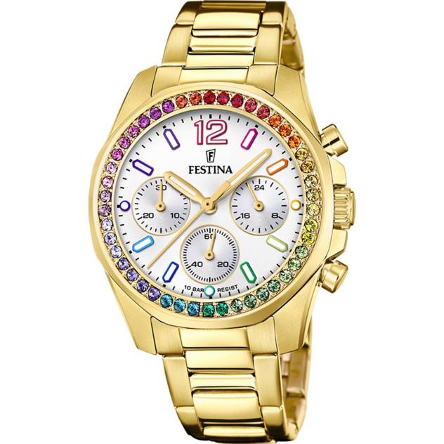 FESTINA Festina Swiss Damen Uhr Swiss Made F20035/3 Grün Edelstahl Armband