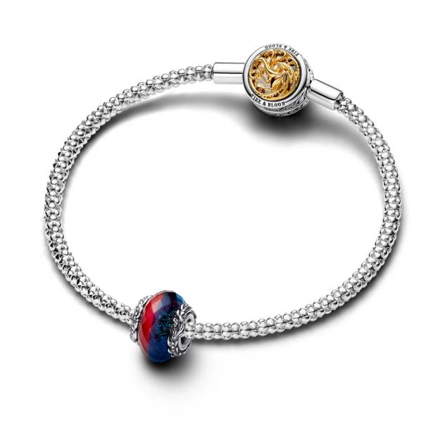 PANDORA Game Of Thrones Eis & Feuer Drachen Doppeltes Murano-Glas Charm