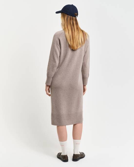 GANT HERRINGBONE DETAIL ROLLNECK DRESS