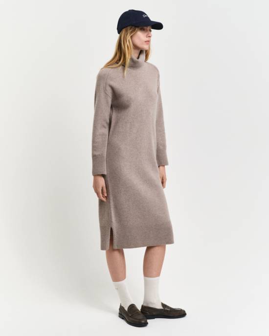 GANT HERRINGBONE DETAIL ROLLNECK DRESS