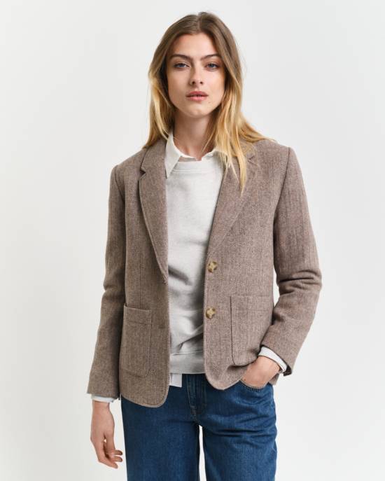 GANT REG HERRINGBONE SHORT BLAZER