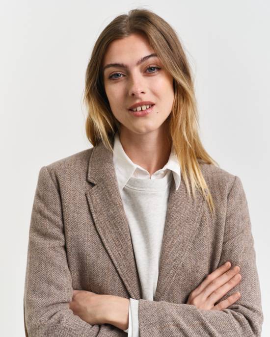 GANT REG HERRINGBONE SHORT BLAZER