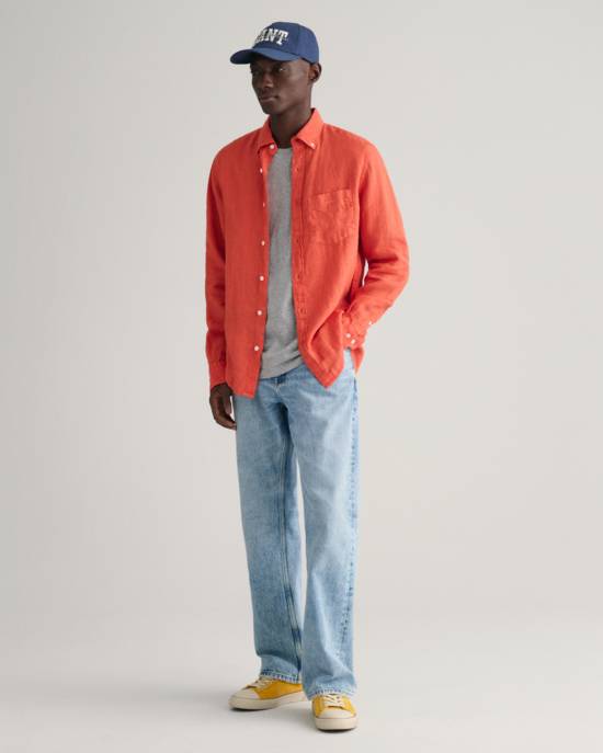 GANT Stückgefärbtes Regular Fit Leinen Hemd