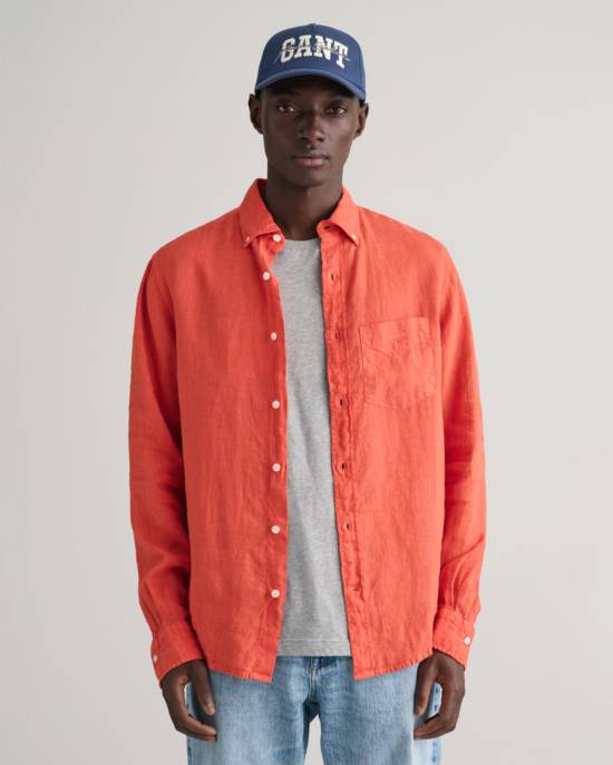 GANT Stückgefärbtes Regular Fit Leinen Hemd