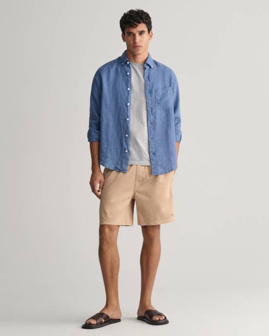 GANT Stückgefärbtes Regular Fit Leinen Hemd