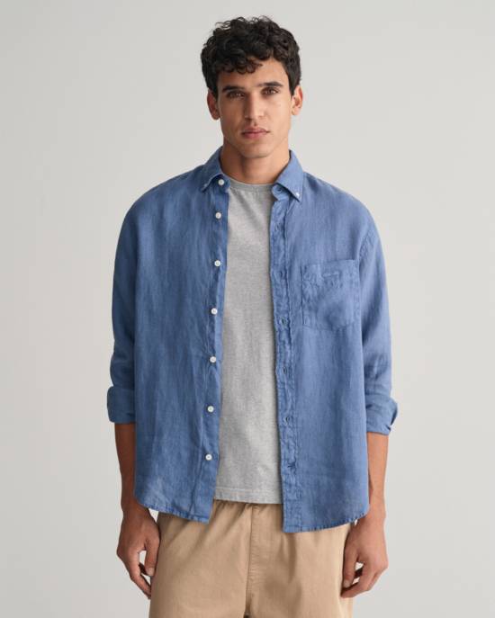 GANT Stückgefärbtes Regular Fit Leinen Hemd