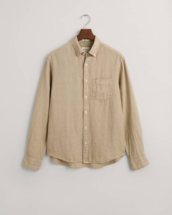 GANT Stückgefärbtes Regular Fit Leinen Hemd