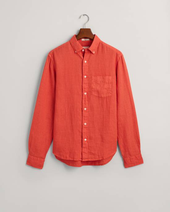GANT Stückgefärbtes Regular Fit Leinen Hemd