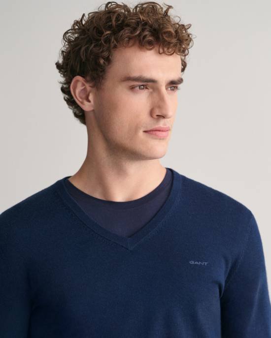 GANT V-Neck Pullover Aus Extrafeiner Merinowolle