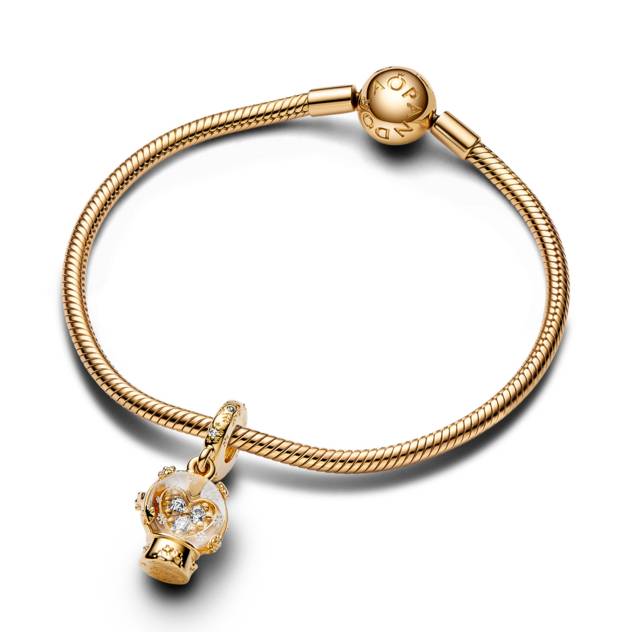 PANDORA Herz Schneeflocke Schneekugel Charm-Anhänger