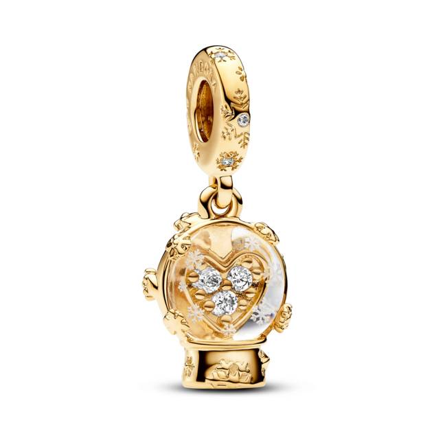 PANDORA Herz Schneeflocke Schneekugel Charm-Anhänger