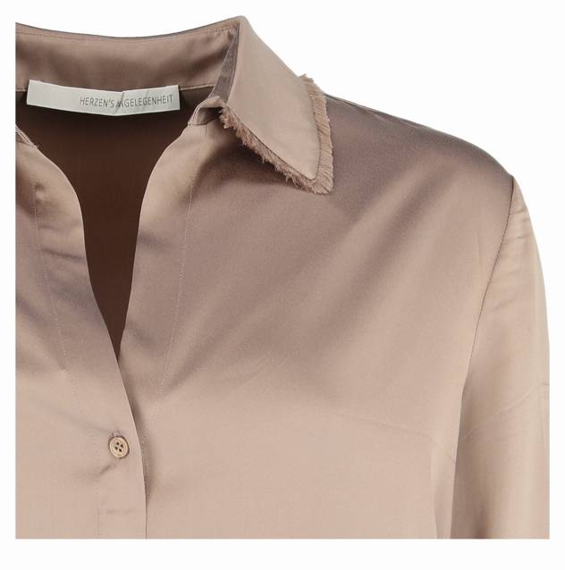 HERZEN'S ANGELEGENHEIT Seidenbluse Mit Hemdkragen