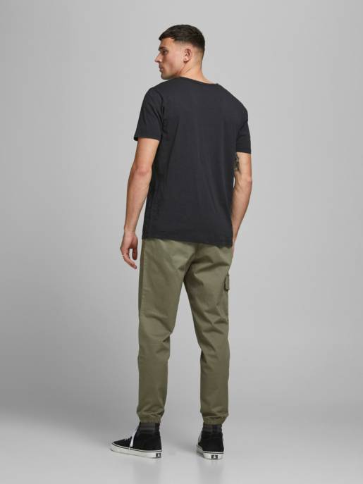 JACK&JONES JJESPLIT NECK TEE SS NOOS