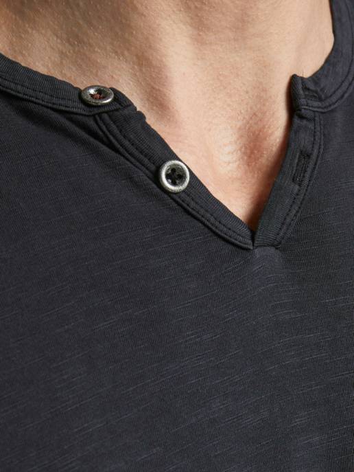 JACK&JONES JJESPLIT NECK TEE SS NOOS