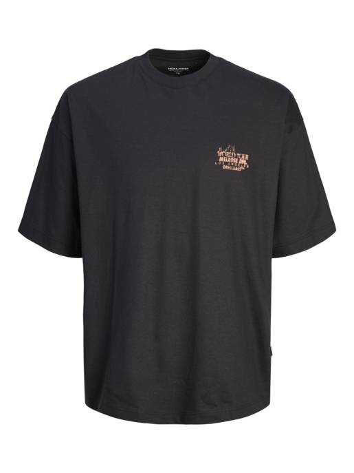 JACK&JONES JORBORA WORLD TEE SS CREW NECK BLK