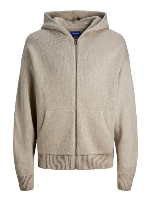 JACK&JONES JORJACOB KNIT ZIP HODDIE BLK