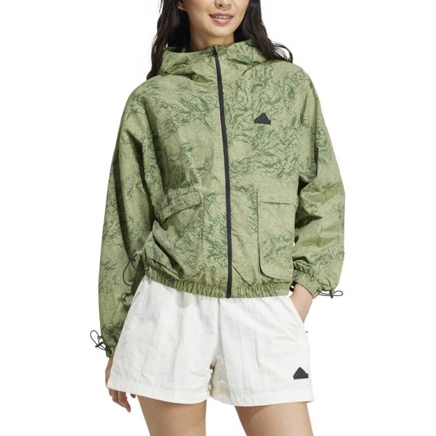 Adidas Performance Jacke "W CE WB" - Sportlich, Langarm, Kapuze, Locker, Unifarben, Elastische Bündchen, Reißverschlusstaschen, Durchgehender Frontreißverschluss