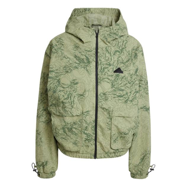 Adidas Performance Jacke "W CE WB" - Sportlich, Langarm, Kapuze, Locker, Unifarben, Elastische Bündchen, Reißverschlusstaschen, Durchgehender Frontreißverschluss