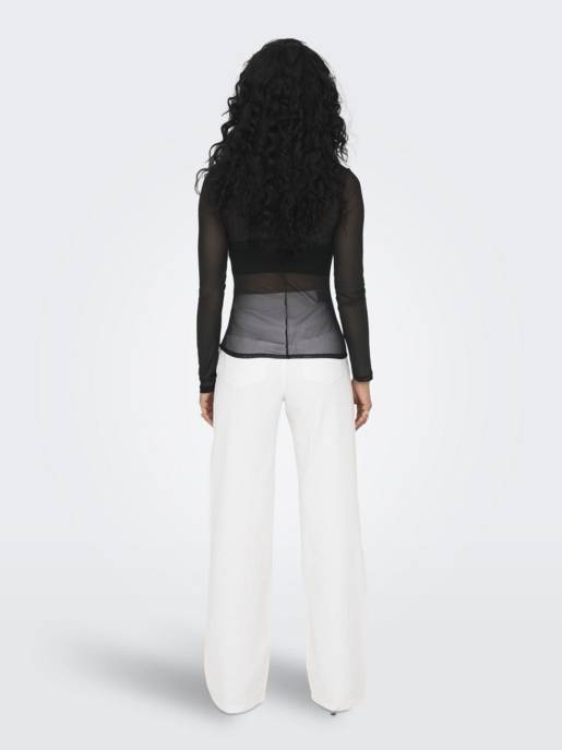 JDY JDYELSA L/S O-NECK MESH TOP JRS