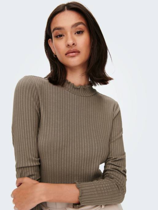 JDY JDYFRANSISKA L/S HIGHNECK TOP JRS NOOS