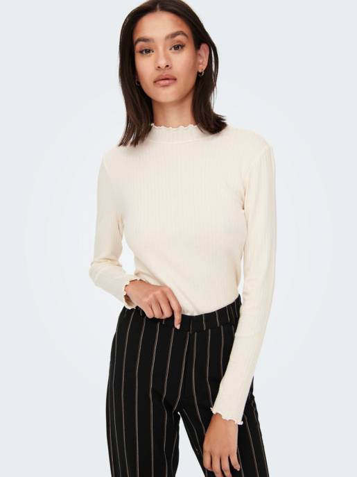 JDY JDYFRANSISKA L/S HIGHNECK TOP JRS NOOS