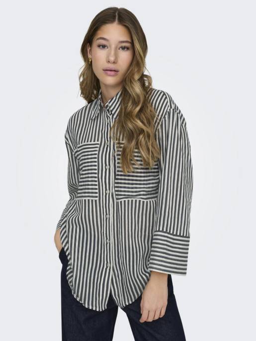 JDY JDYMARTINA 7/8 STRIPED SHIRT WVN