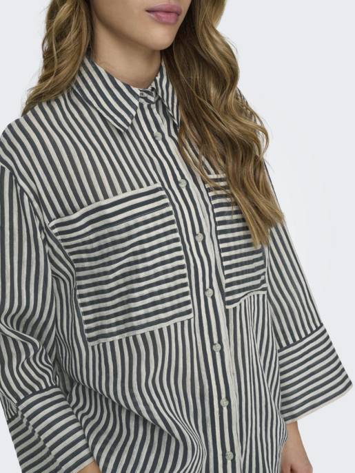 JDY JDYMARTINA 7/8 STRIPED SHIRT WVN